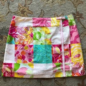 Lilly Pulitzer Patchwork Skort Skirt Lemon Ladybug